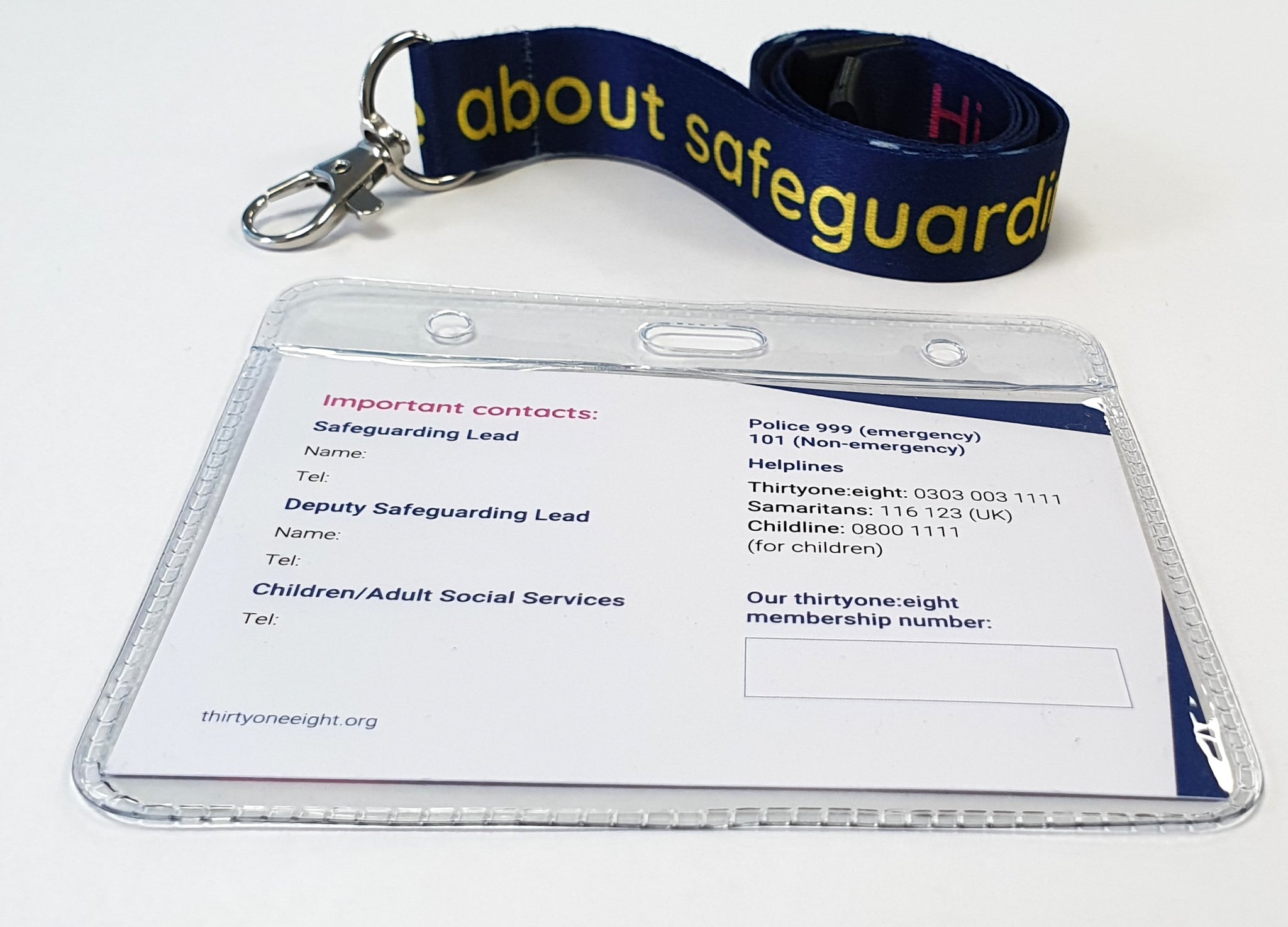 Safeguarding Ribbons Safeguarding worker lanyard – Thirtyone:eight